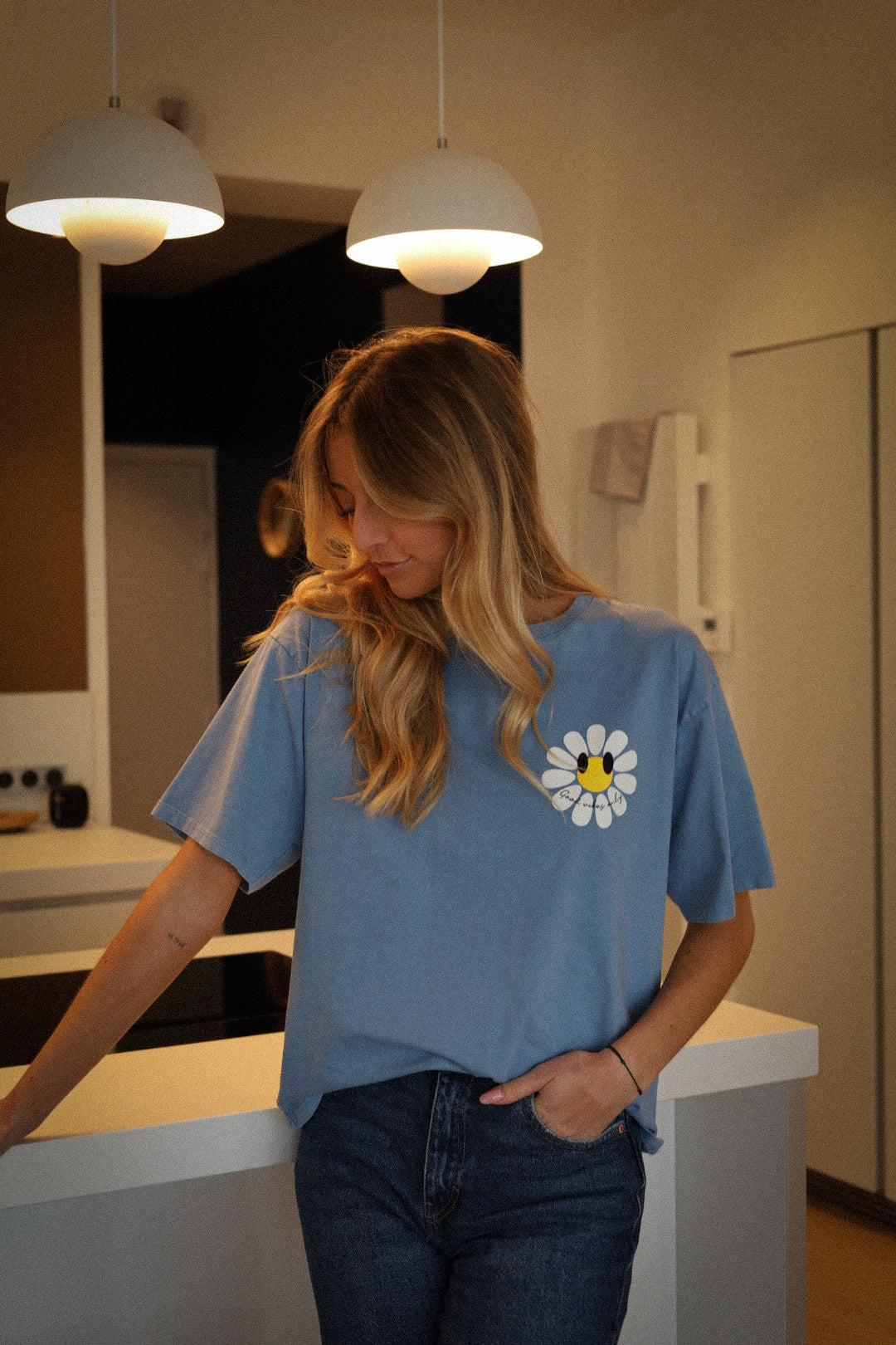 Chase bleu - T-shirt fleur