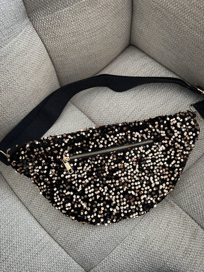 Goldy dorée - Sac banane sequins