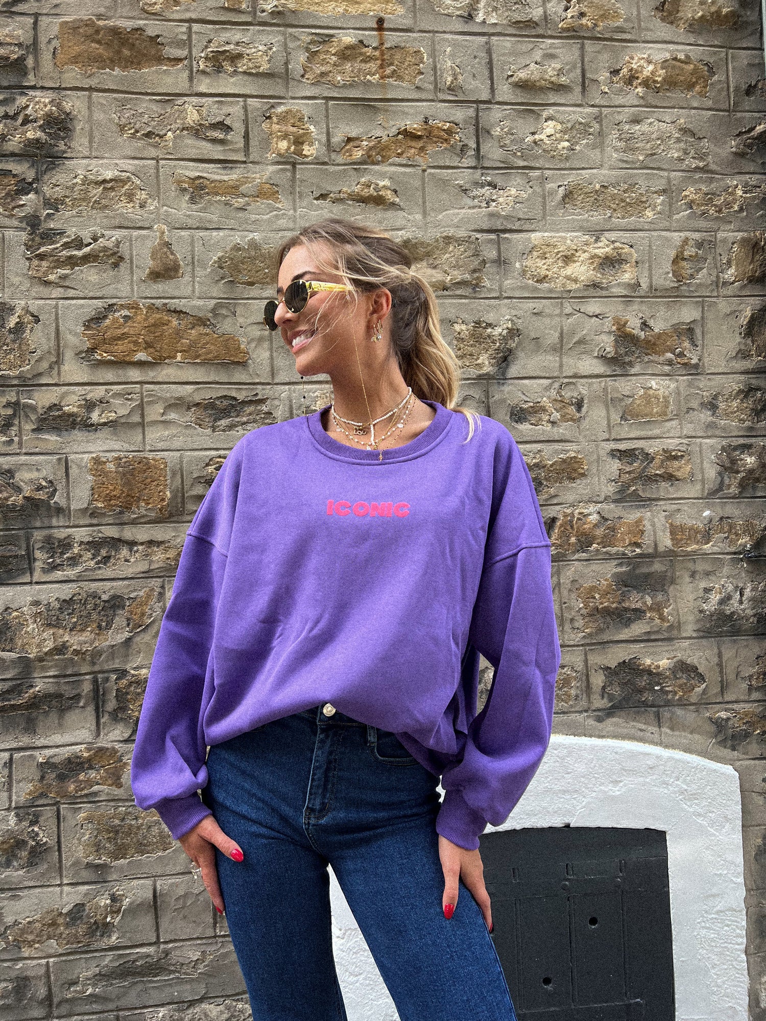 Jinny violet - Sweat-shirt imprimé