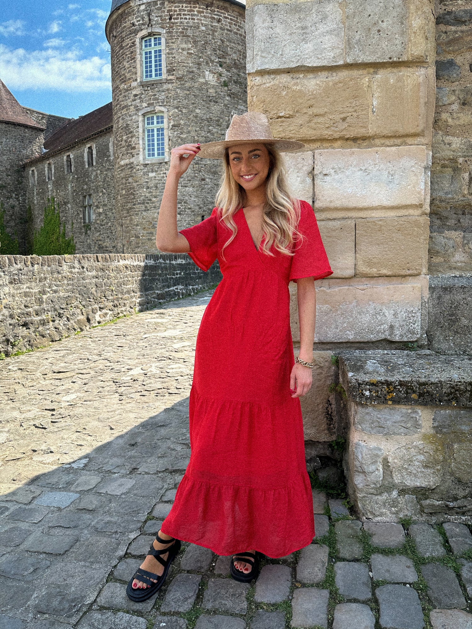 Lisyane rouge - Robe longue