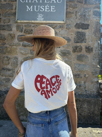 Peace blanc - T-shirt imprimé