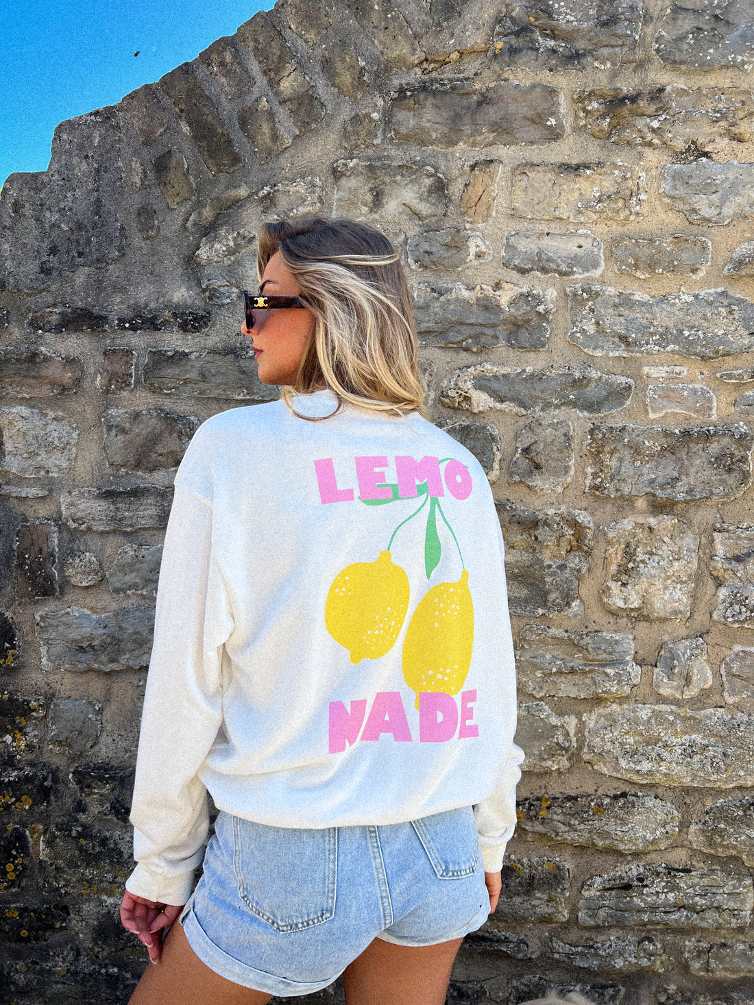 Florine blanc - Sweat-shirt citrons