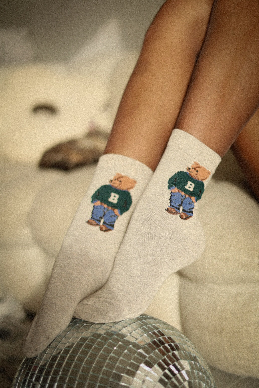 Rosalie beiges - Chaussettes nounours