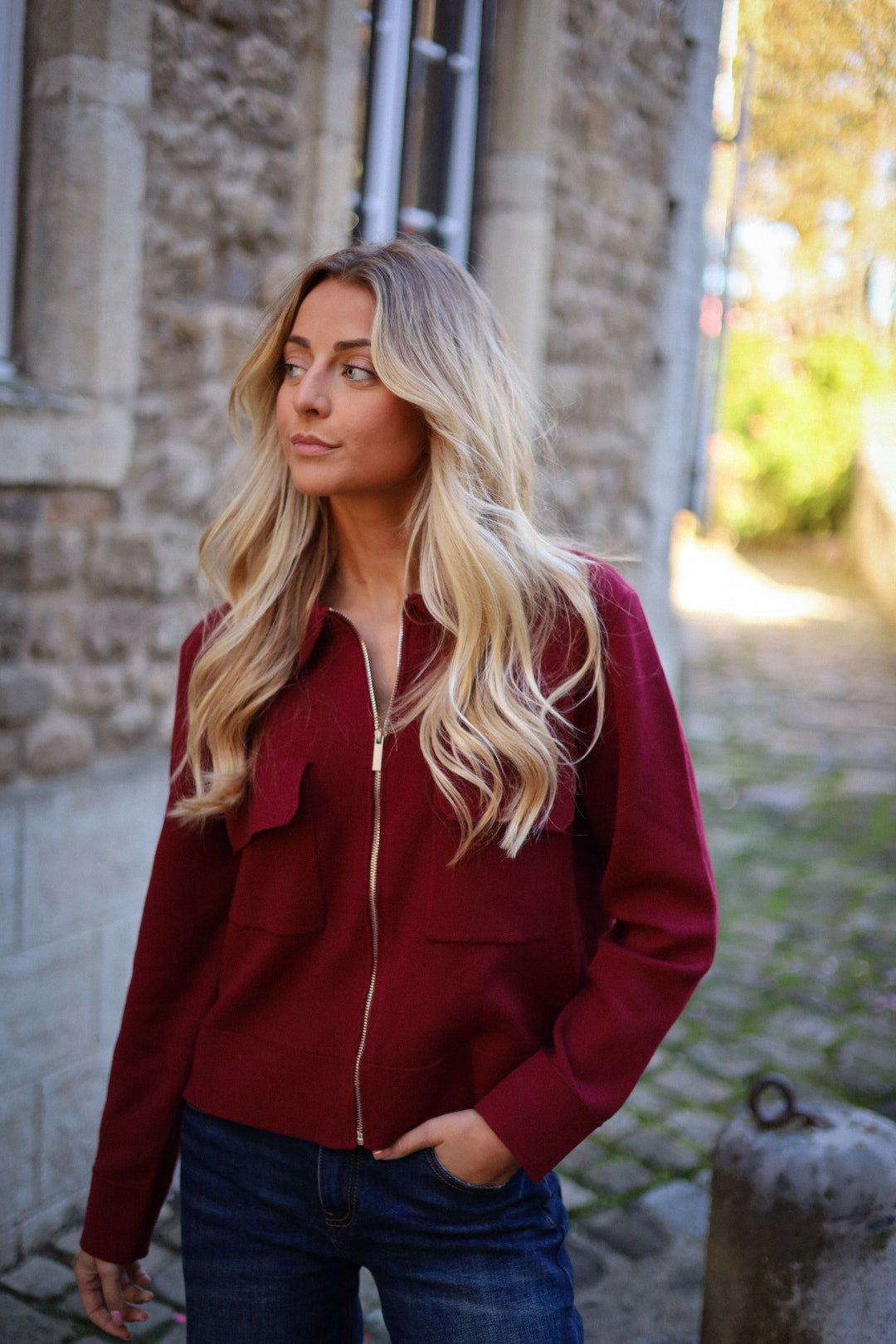 Emmy bordeaux - Gilet zippé