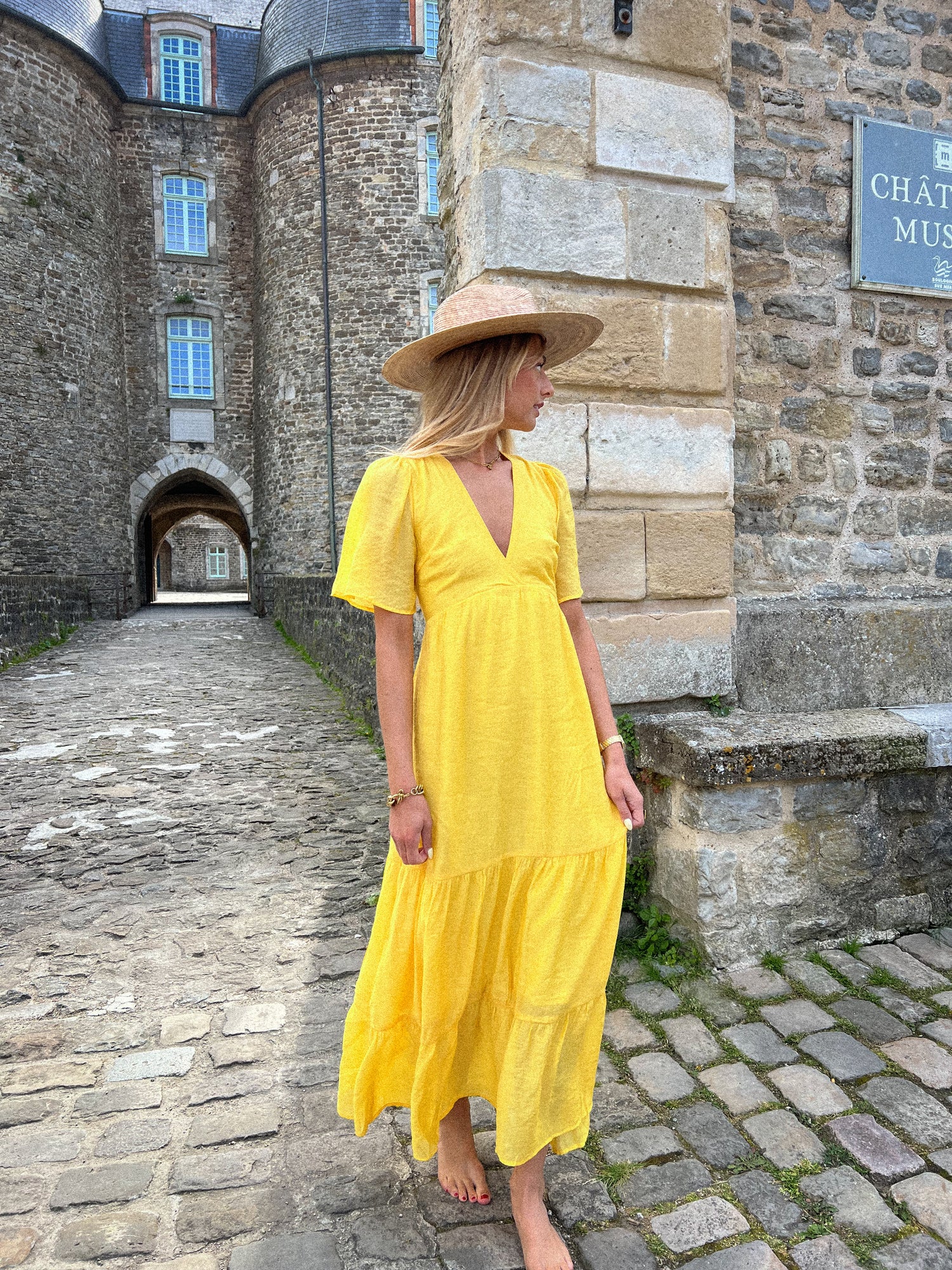 Lisyane jaune - Robe longue