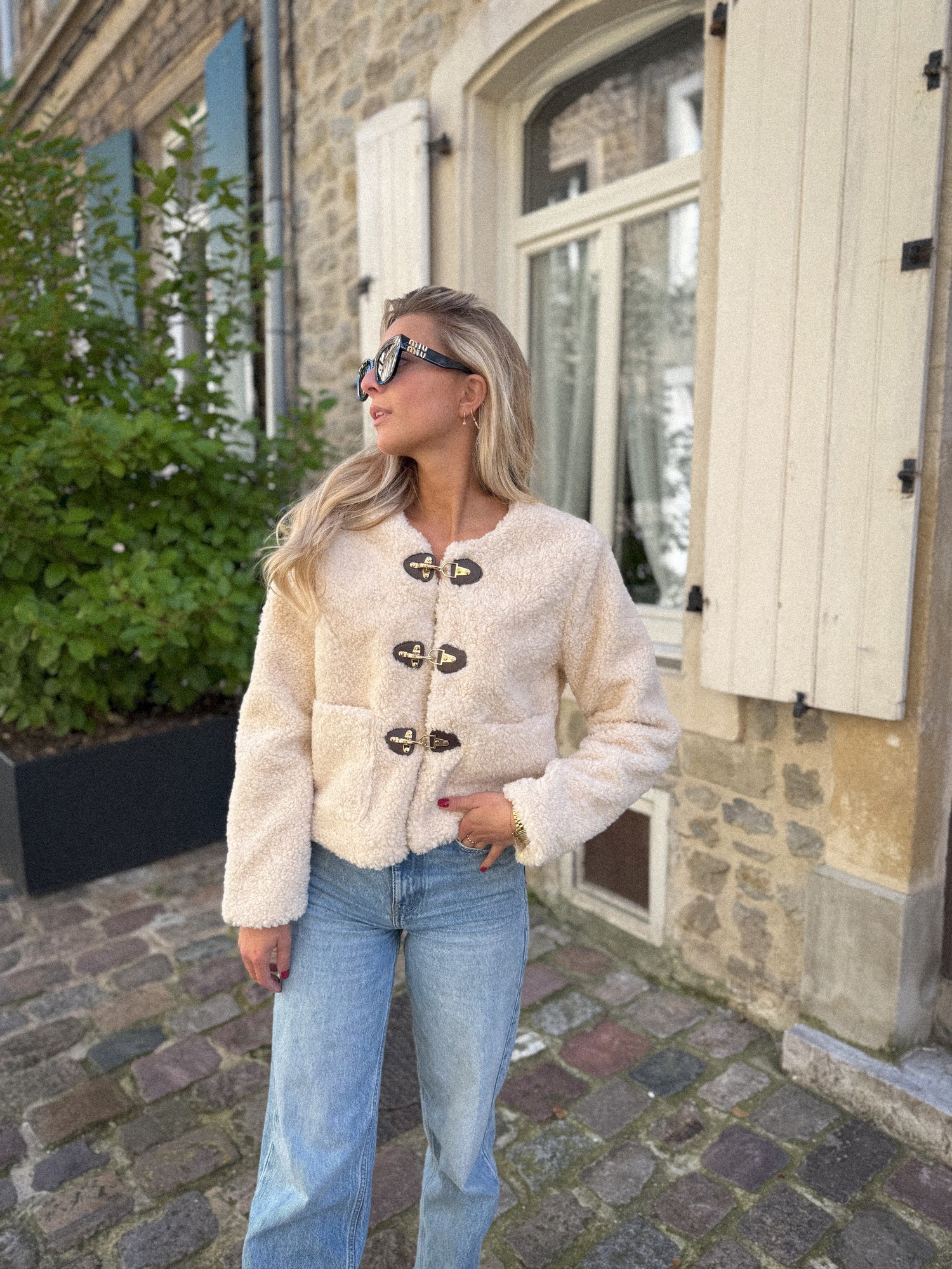 Ingrid beige - Manteau mouton