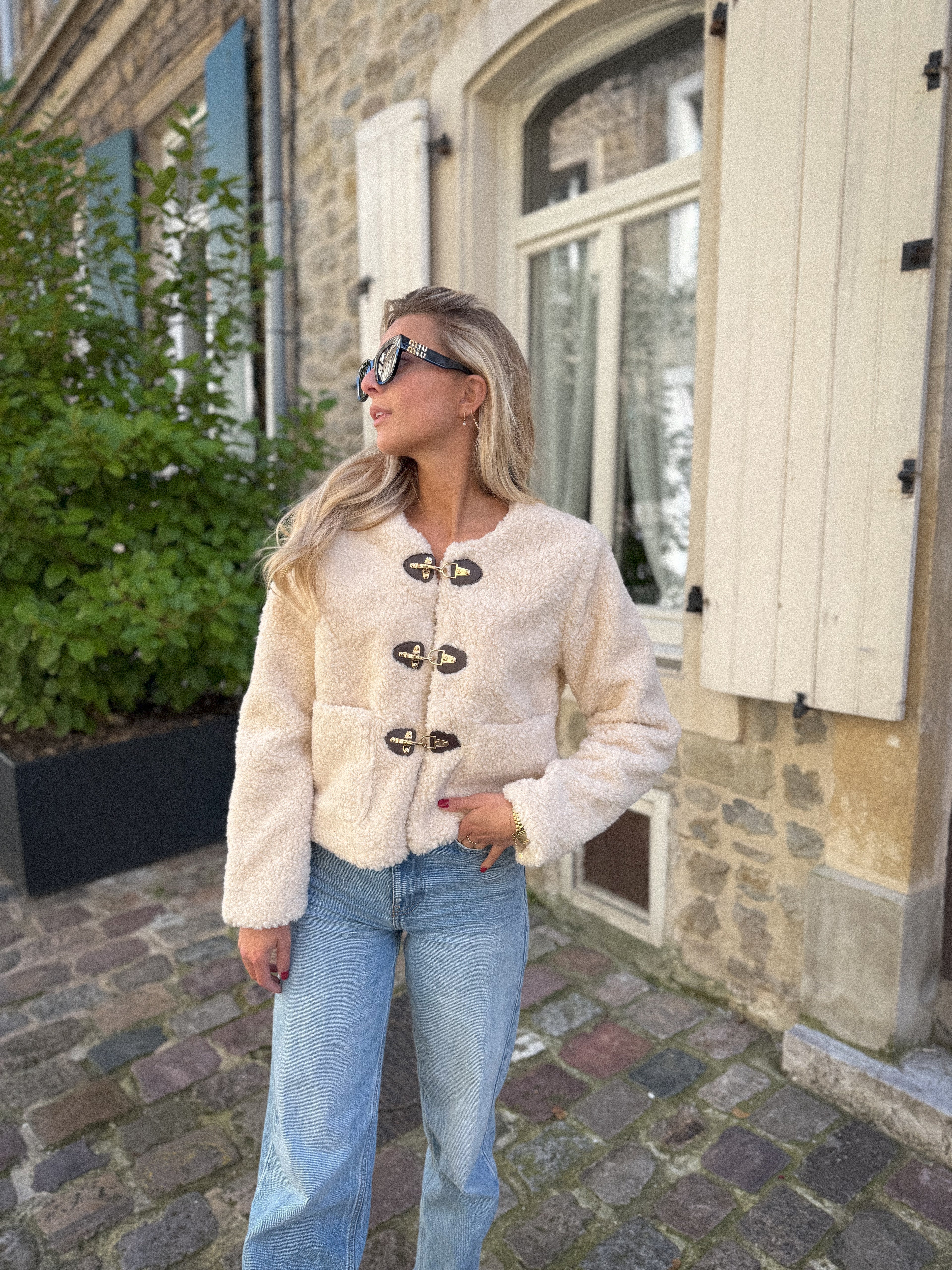 Ingrid beige - Manteau mouton