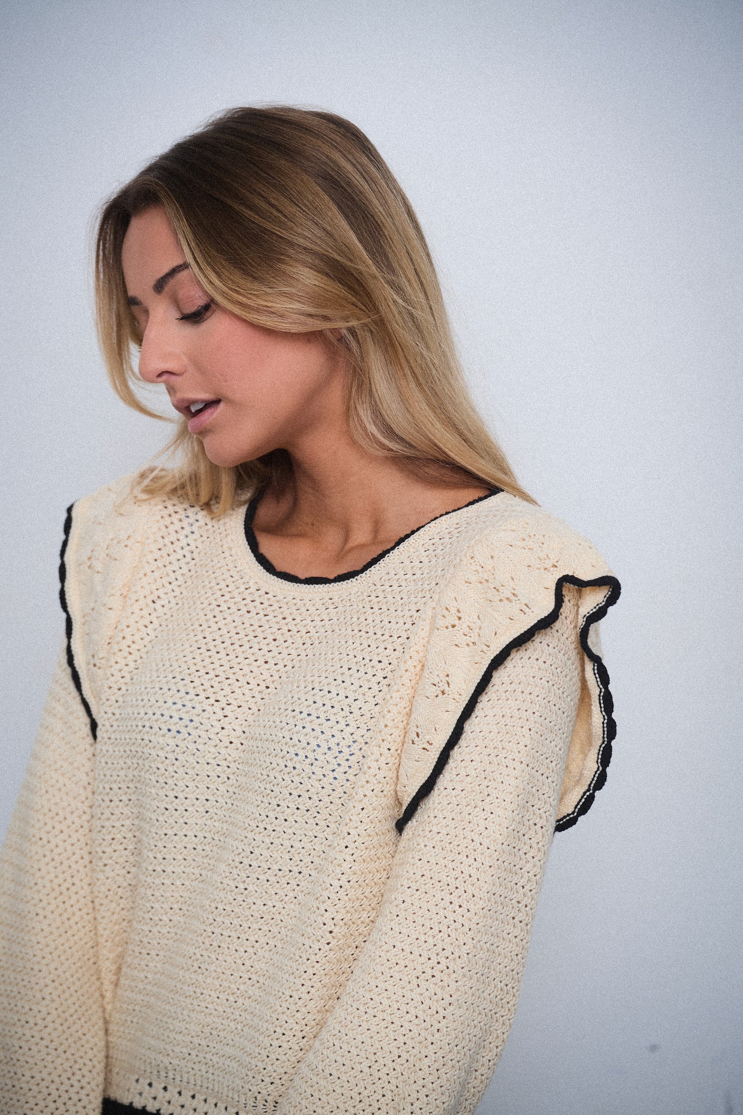 Mary crème - Pull crochet