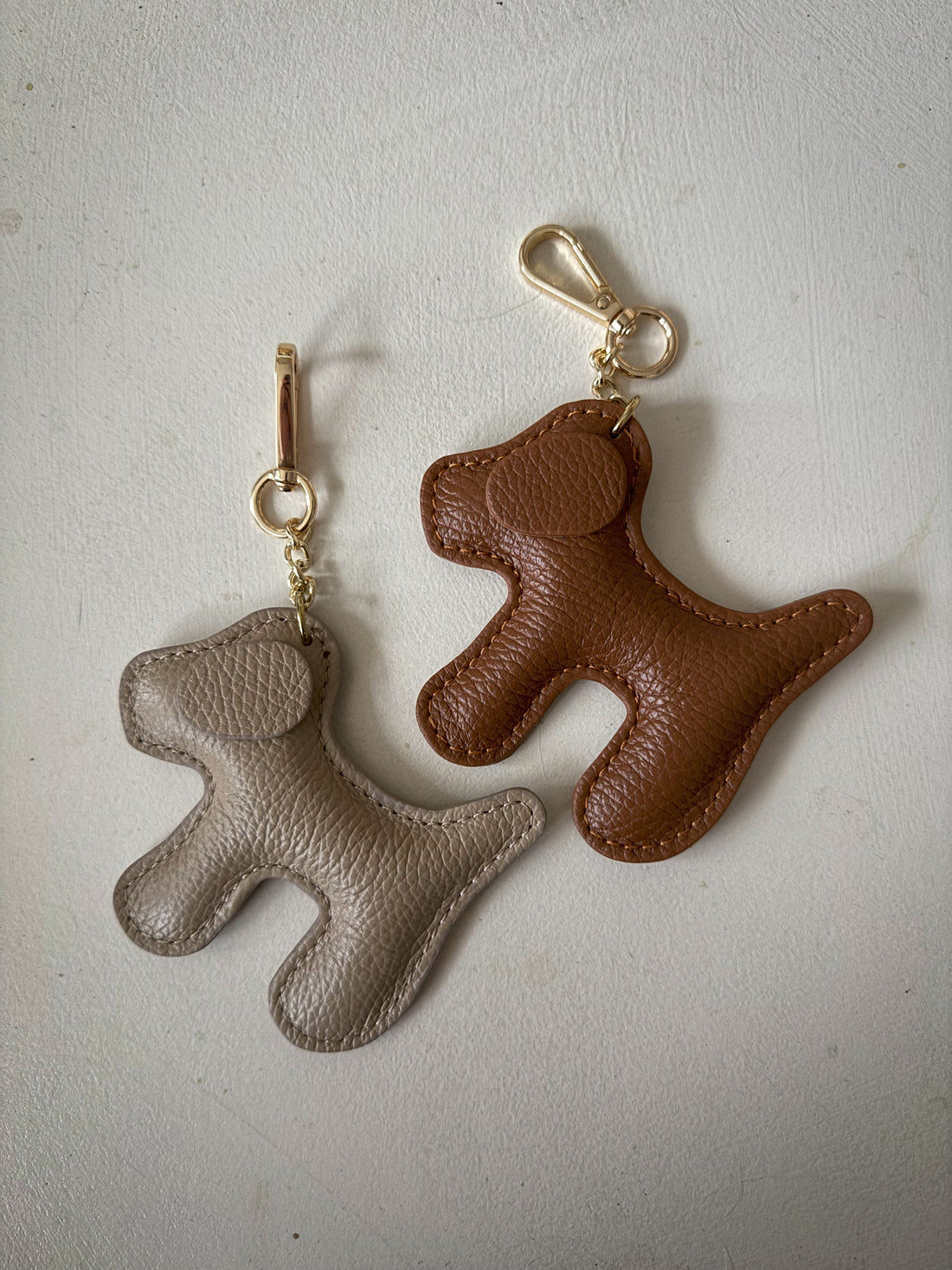 Tango taupe - Porte clefs cuir