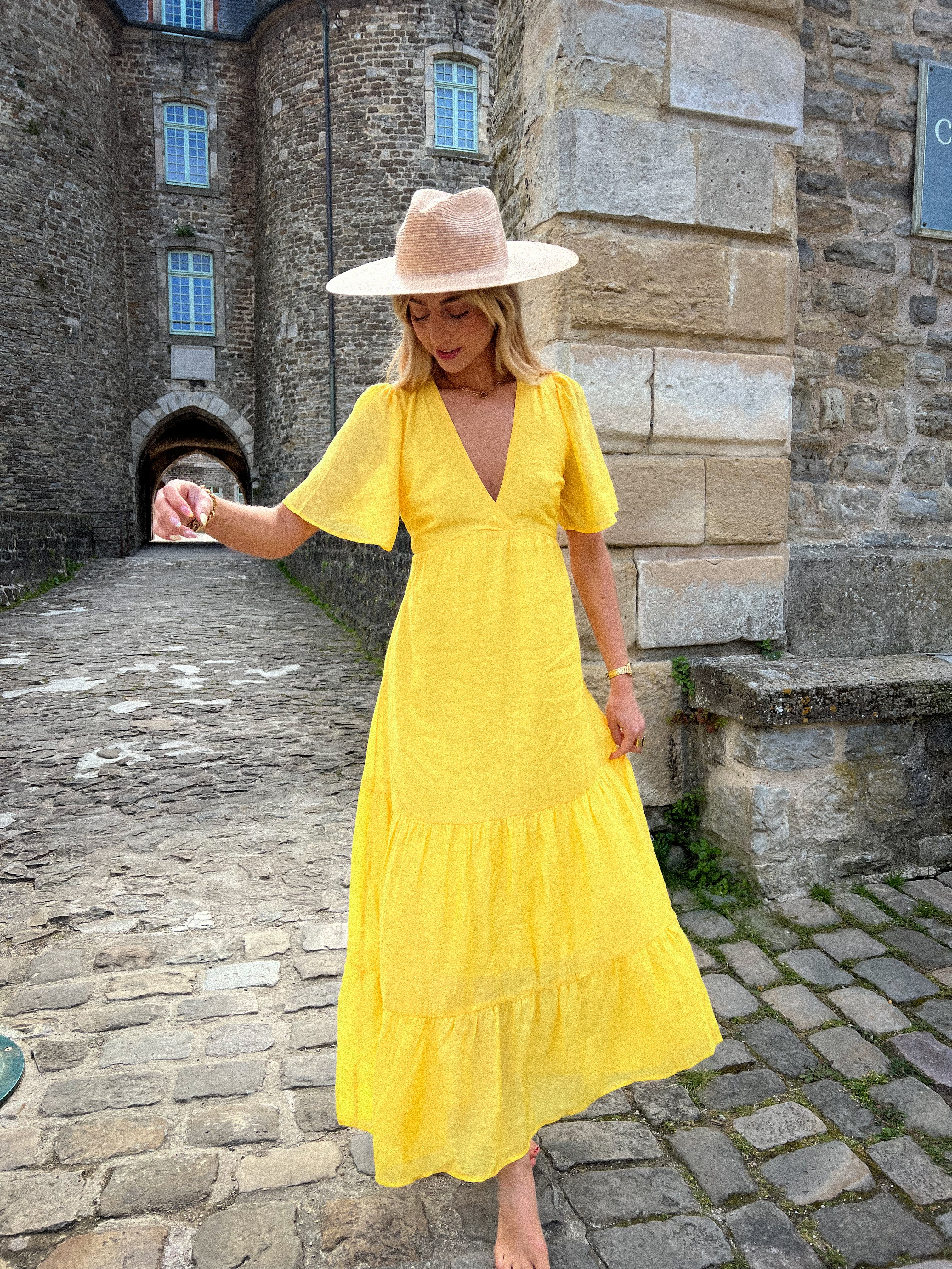 Lisyane jaune Robe longue