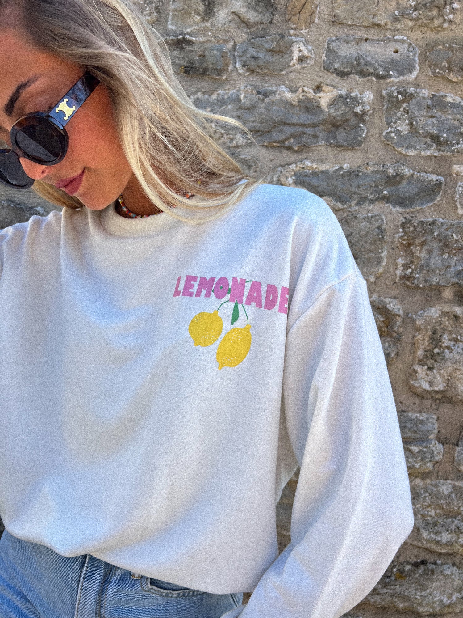 Florine blanc - Sweat-shirt citrons