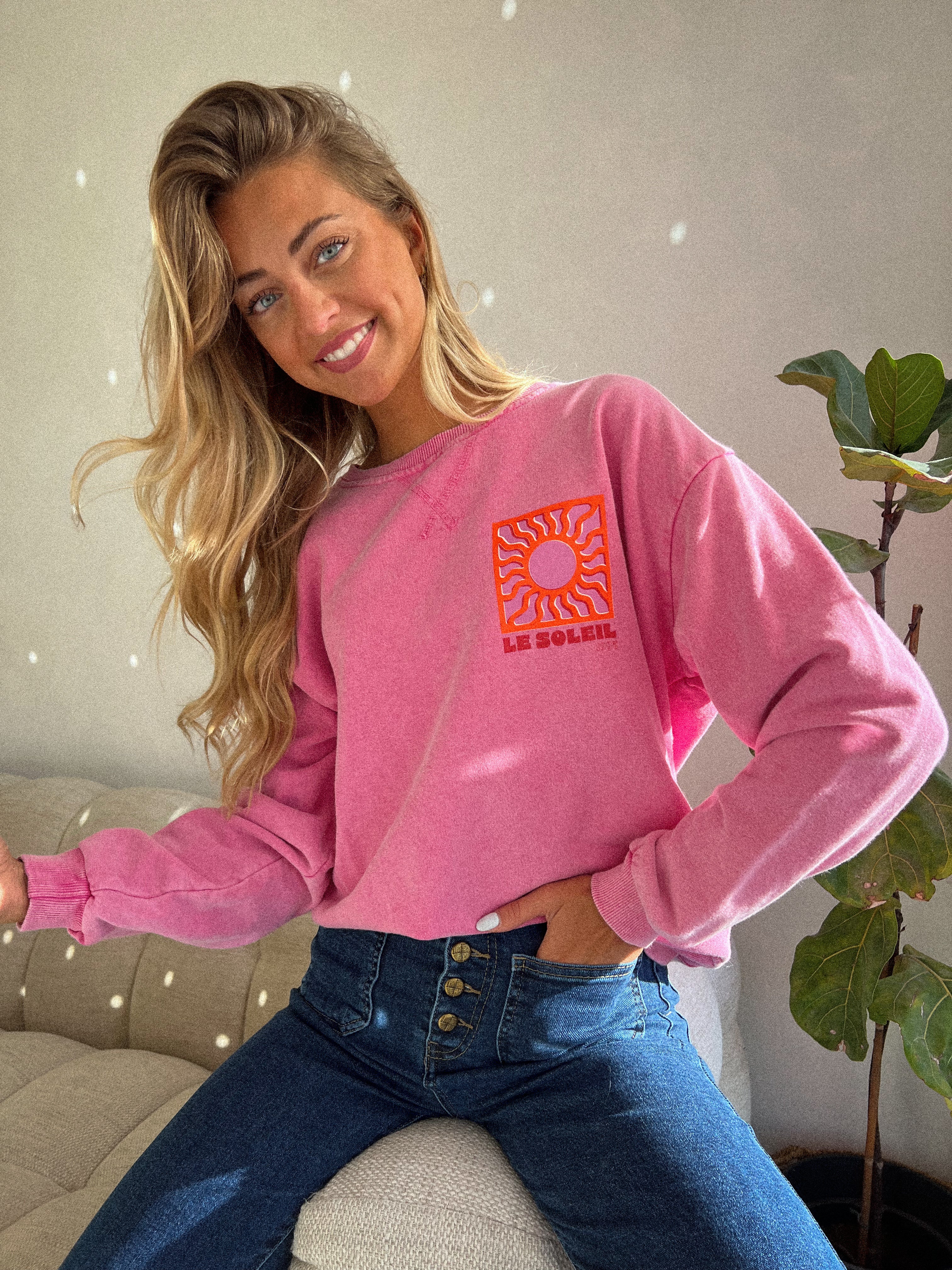 Danie rose - Sweat-shirt soleil