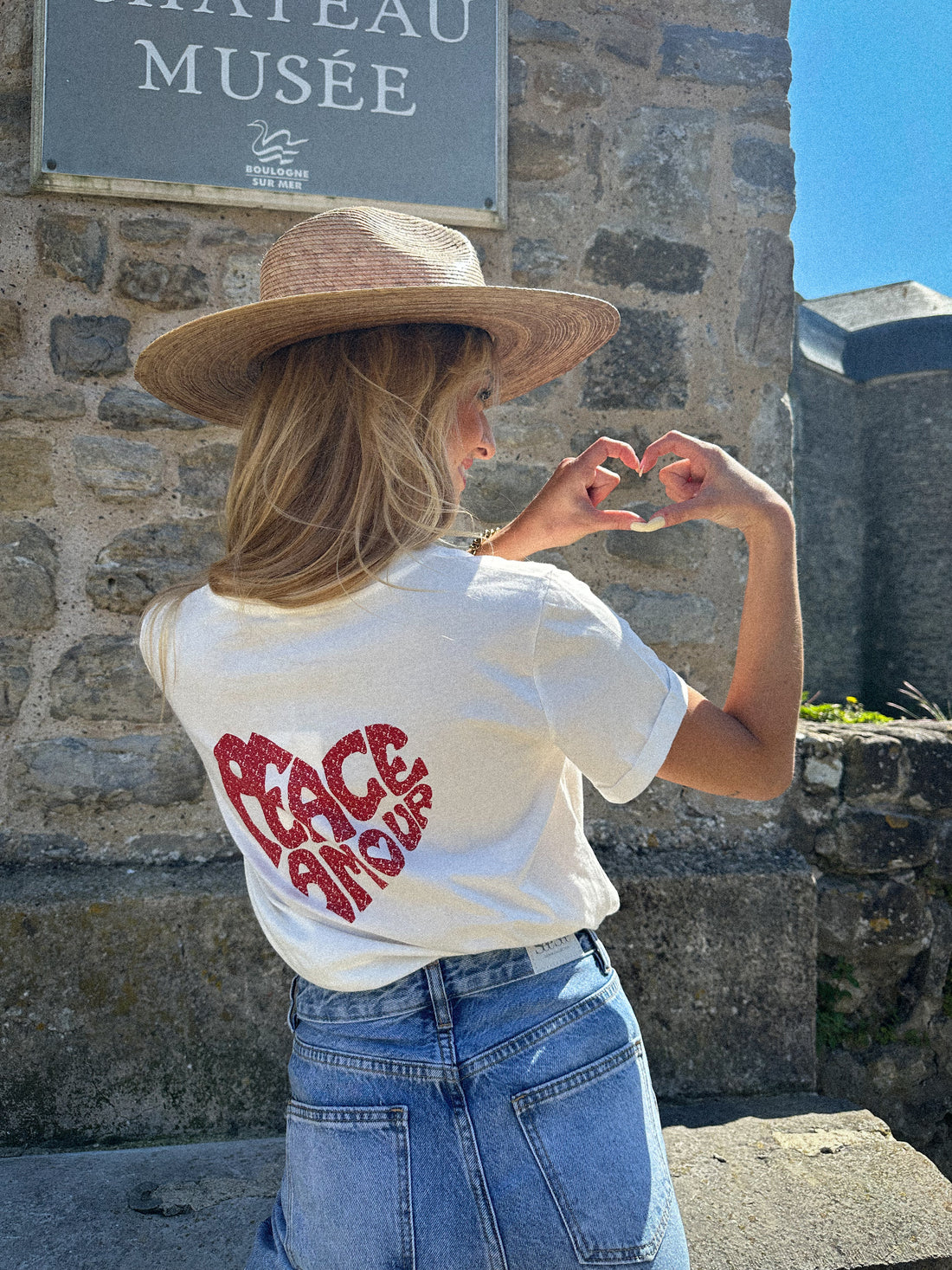 Peace blanc - T-shirt imprimé