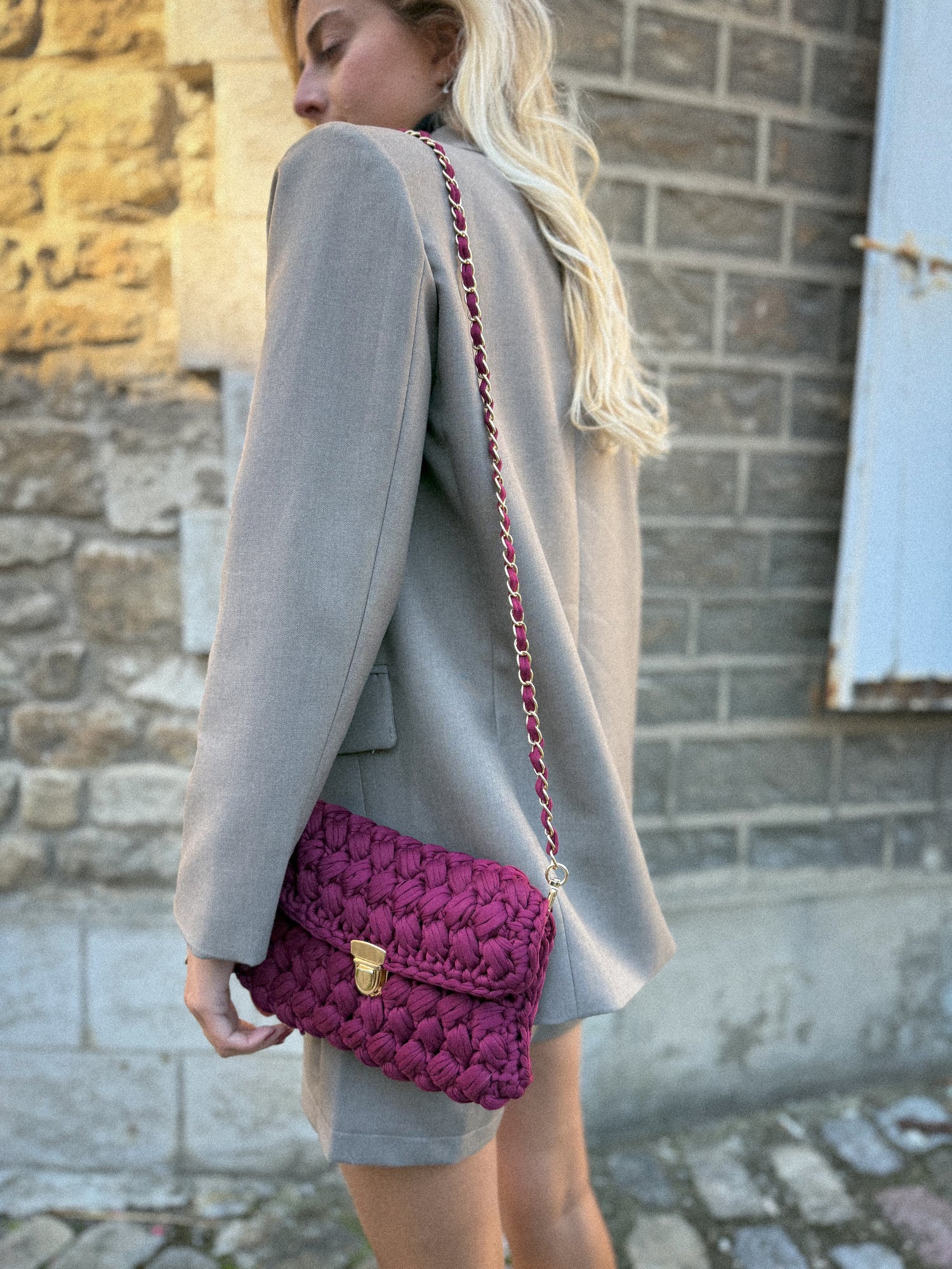 Daphné bordeaux - Sac tressé