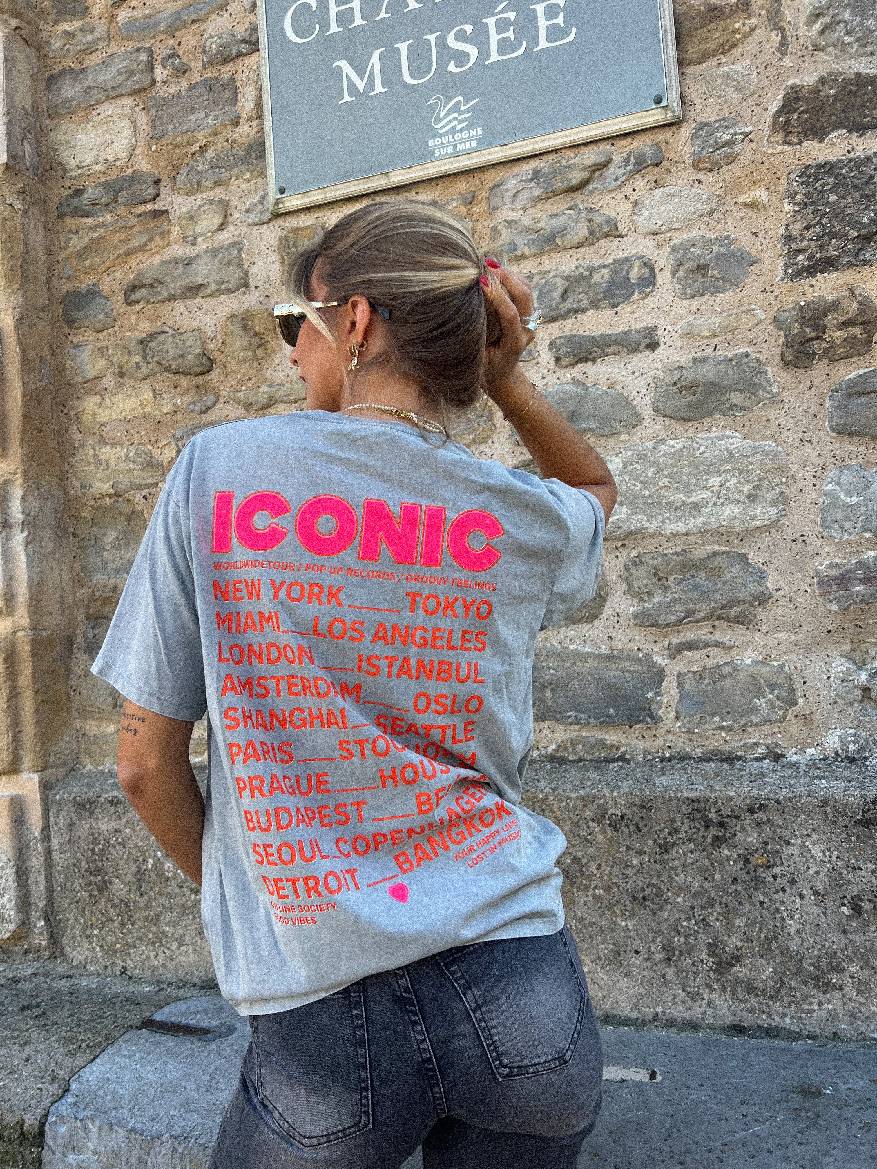 Iconic gris - T-shirt imprimé