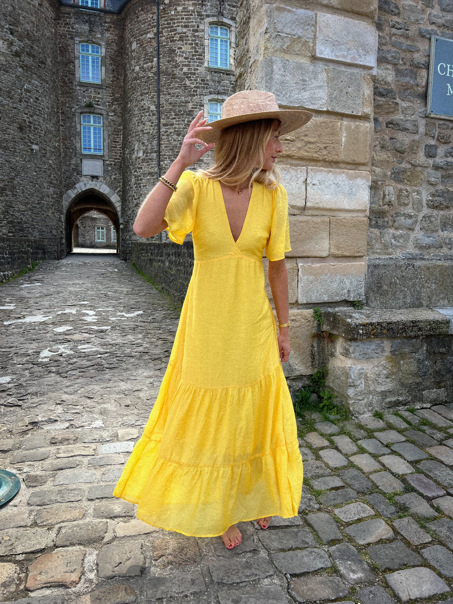 Lisyane jaune - Robe longue