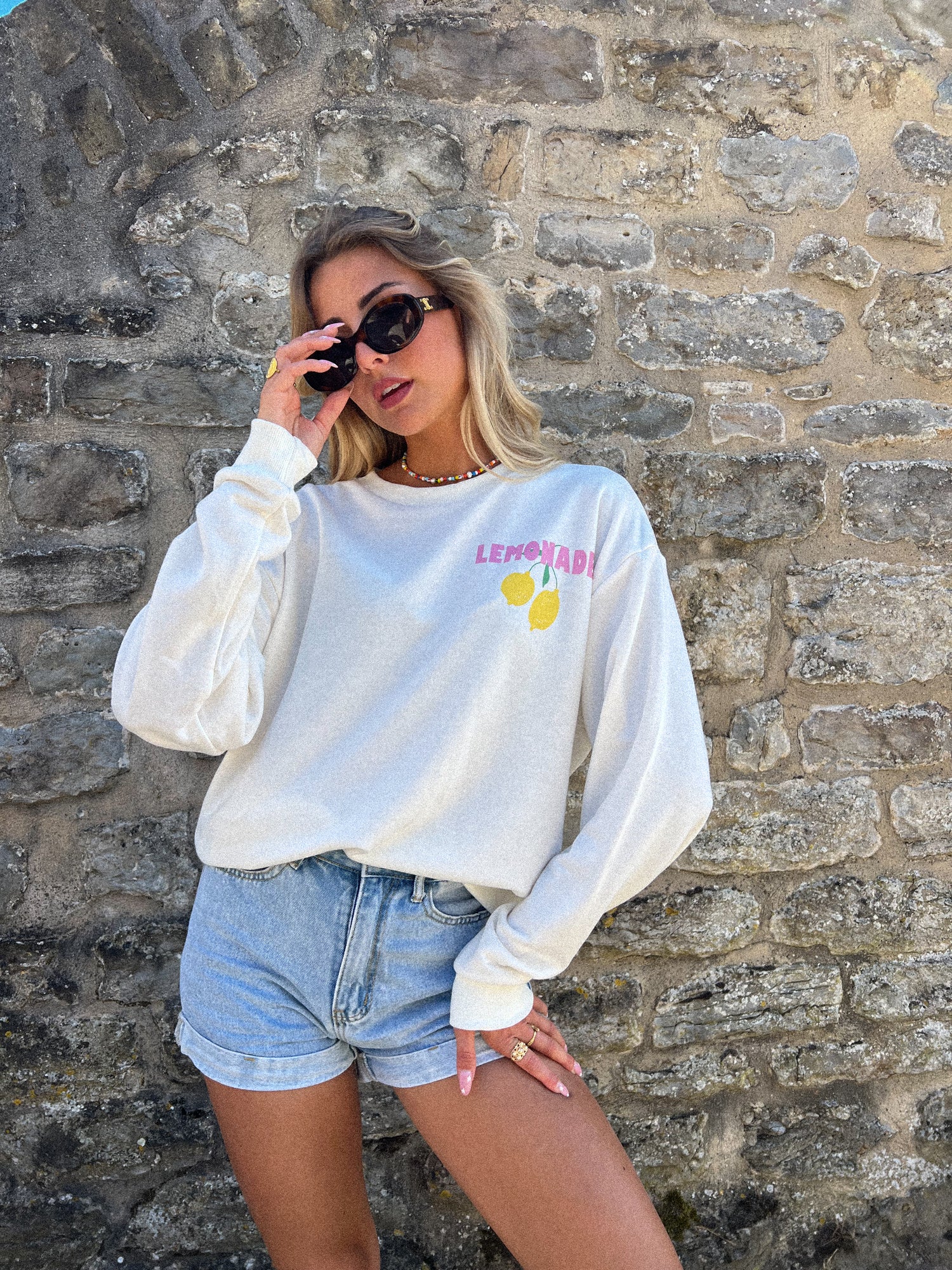 Florine blanc - Sweat-shirt citrons