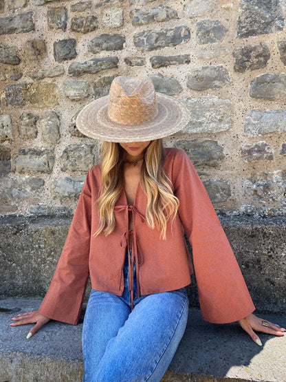 Debrah terracotta - Blouse à nouer