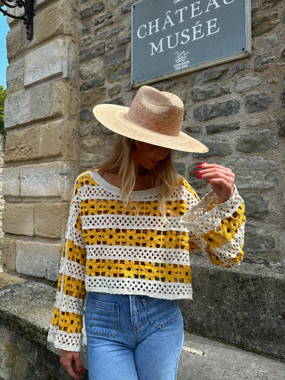 Isidore jaune - Blouse crochet