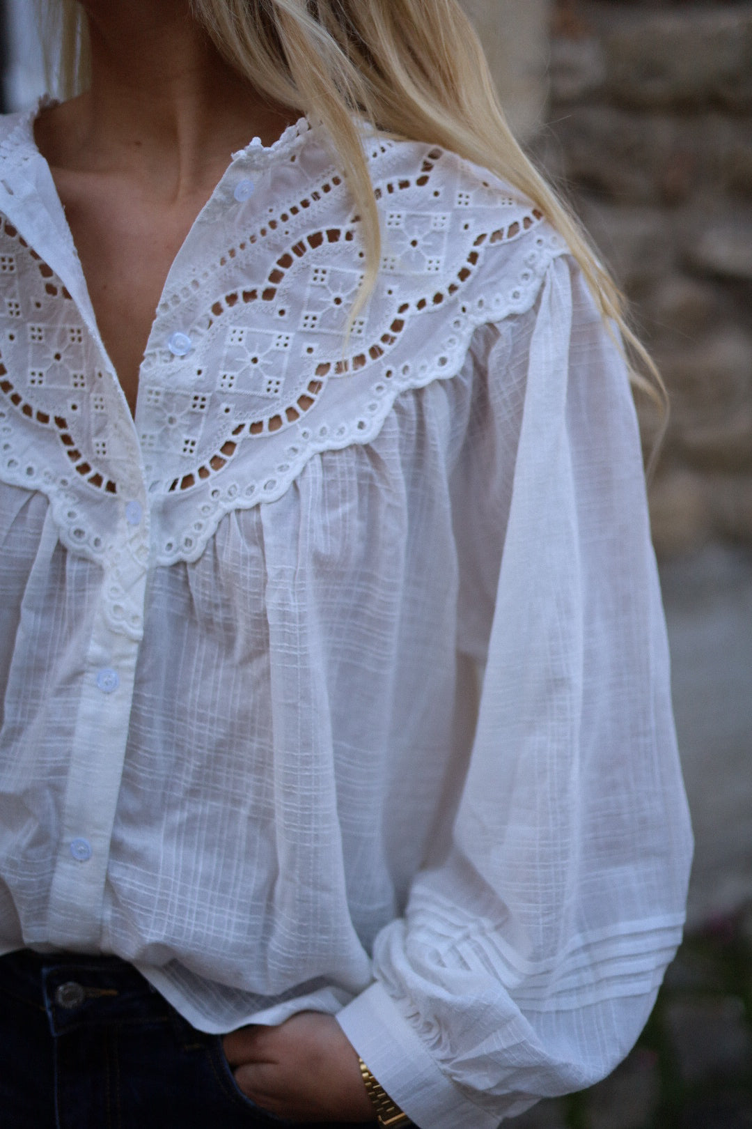 Florentine blanche - Blouse brodée