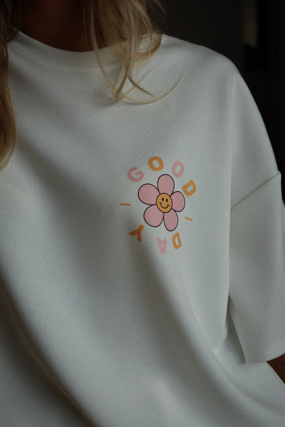 Janne blanc - T-shirt fleur