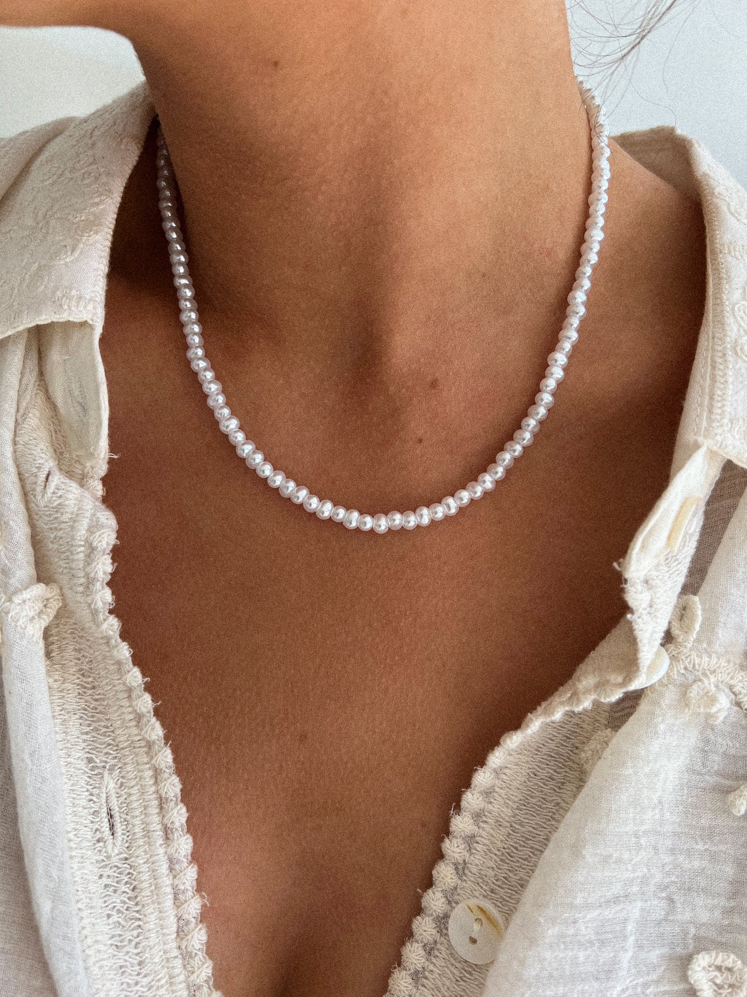 Juda blanc - Collier perles