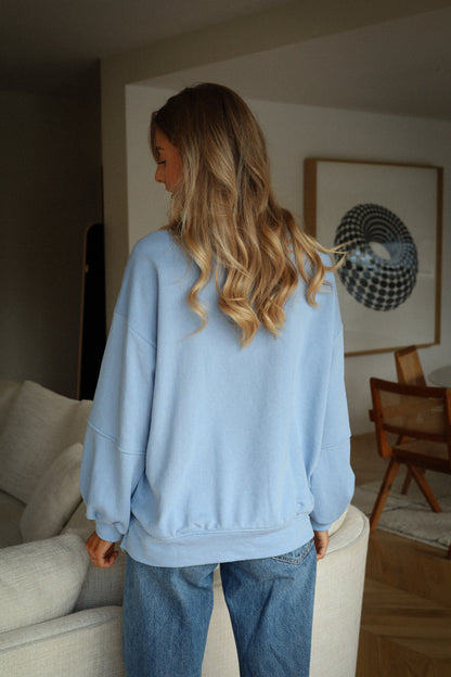 Roane bleu - Sweat-shirt brodé