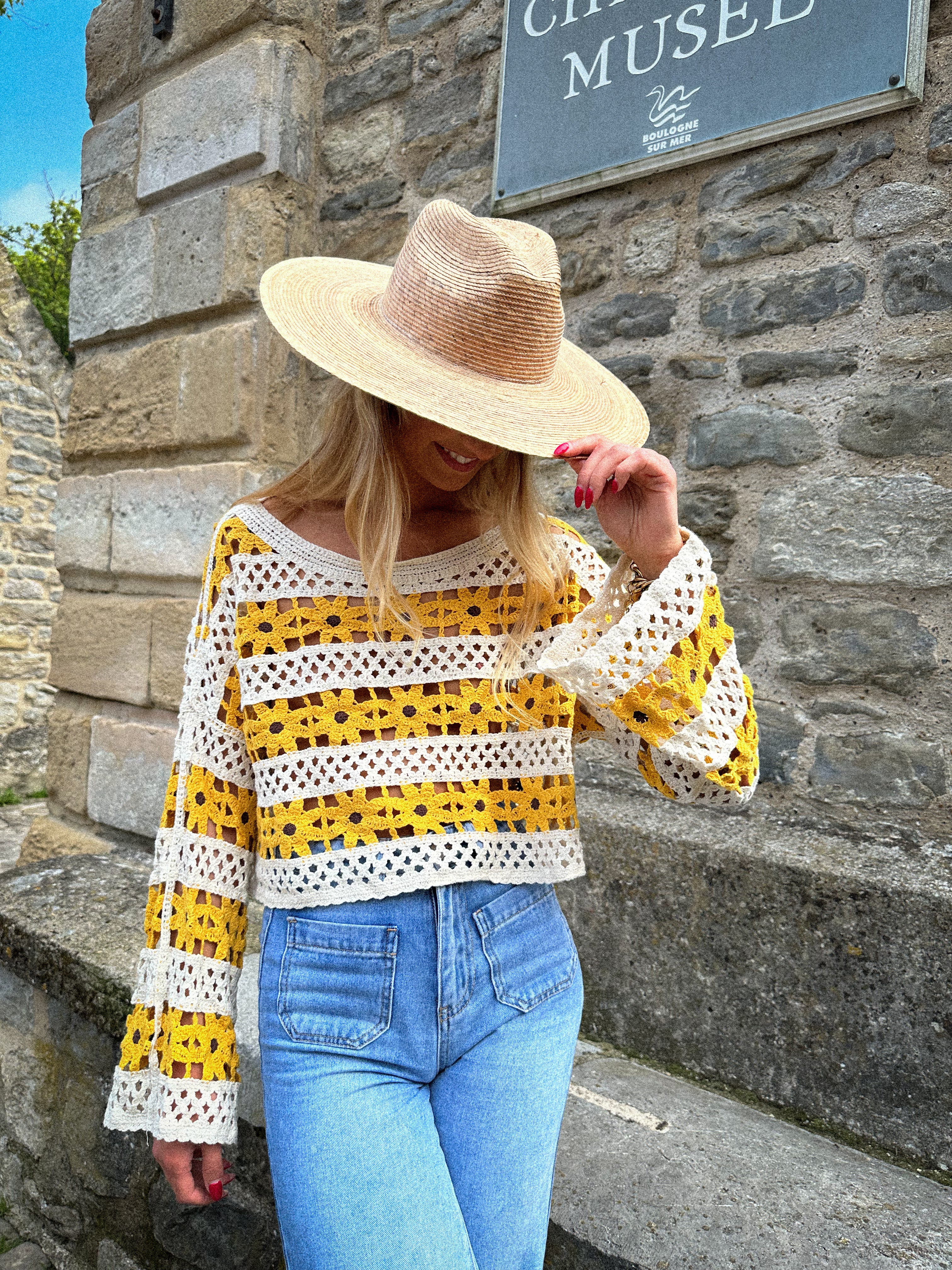 Isidore jaune - Blouse crochet