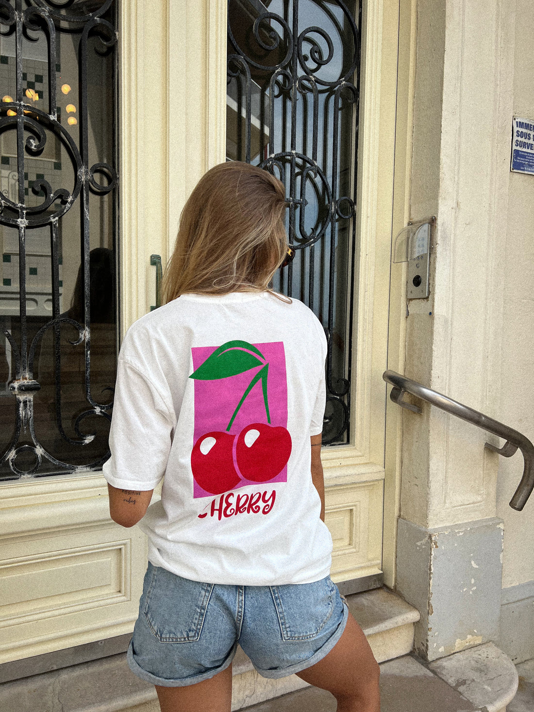 Cherry blanc - T-shirt imprimé