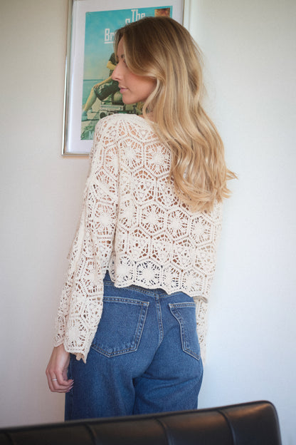 Raven beige - Pull crochet