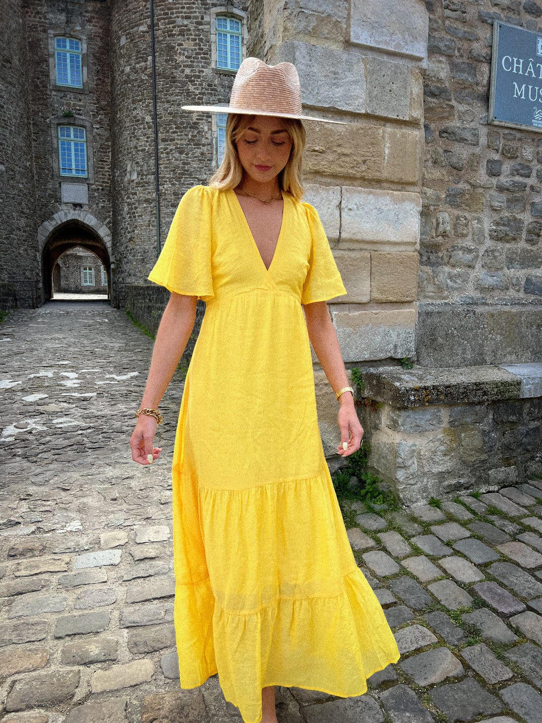 Lisyane jaune - Robe longue