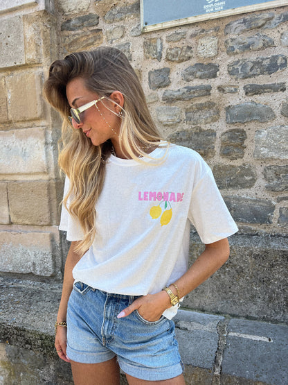 Lemon blanc - T-shirt imprimé