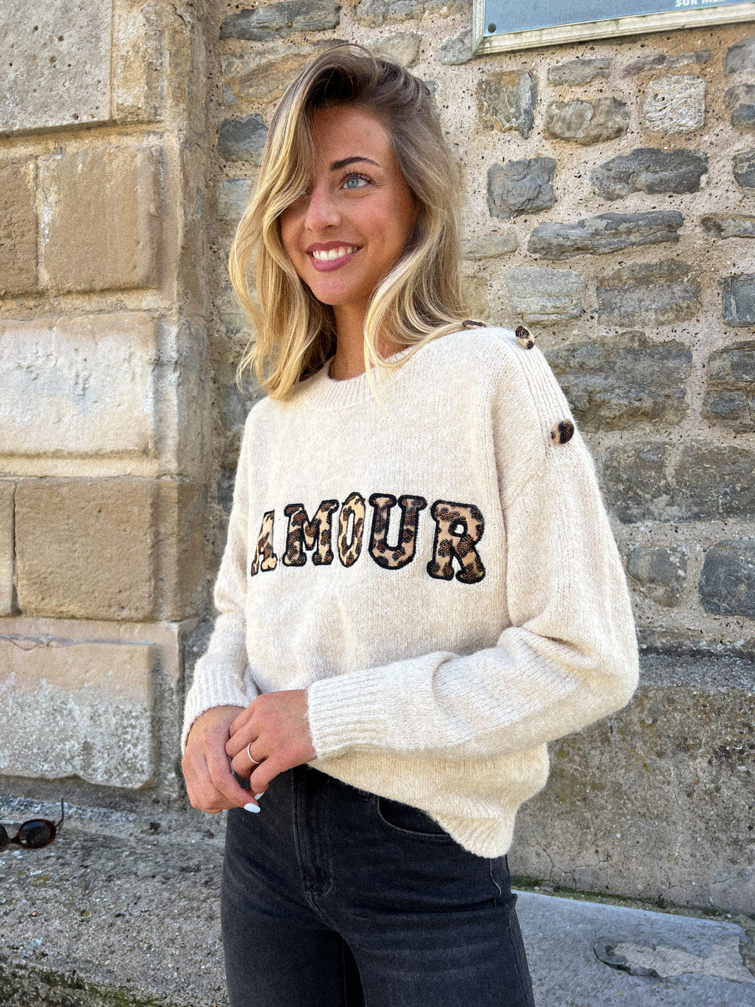 Mallory beige - Pull doux