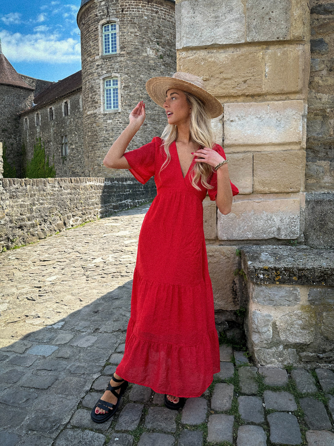 Lisyane rouge - Robe longue