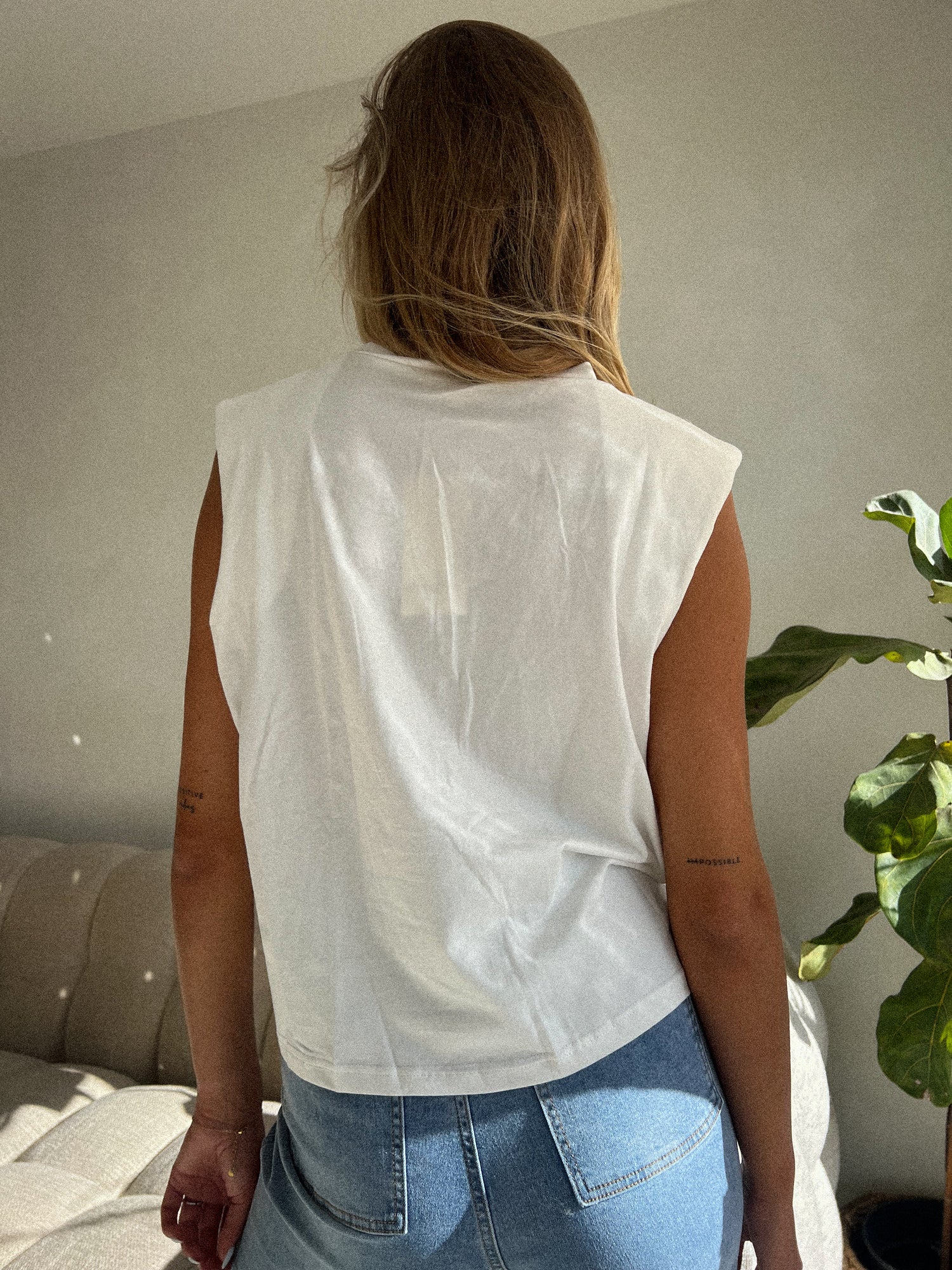 Ely blanc - T-shirt épaulettes