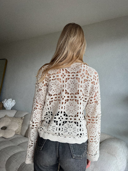 Anny beige - Pull crochet