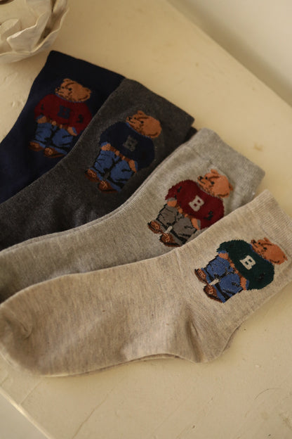 Rosalie grises - Chaussettes nounours