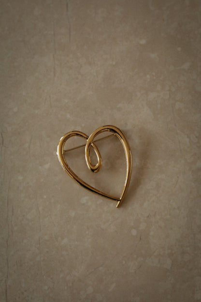 Love dorée - Broche cœur