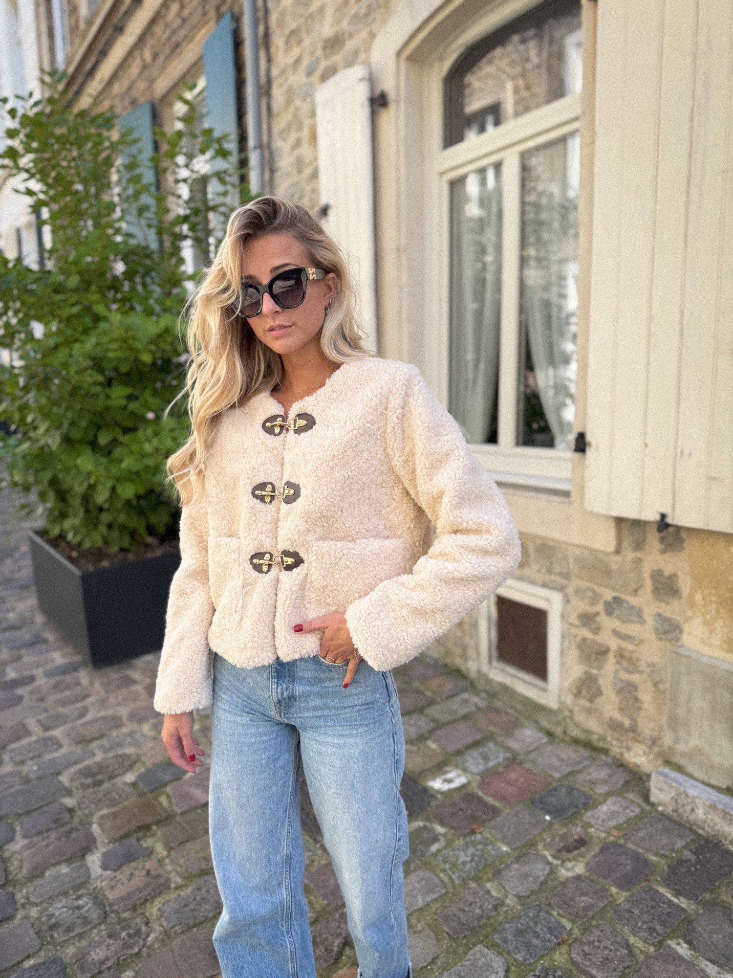 Ingrid beige - Manteau mouton