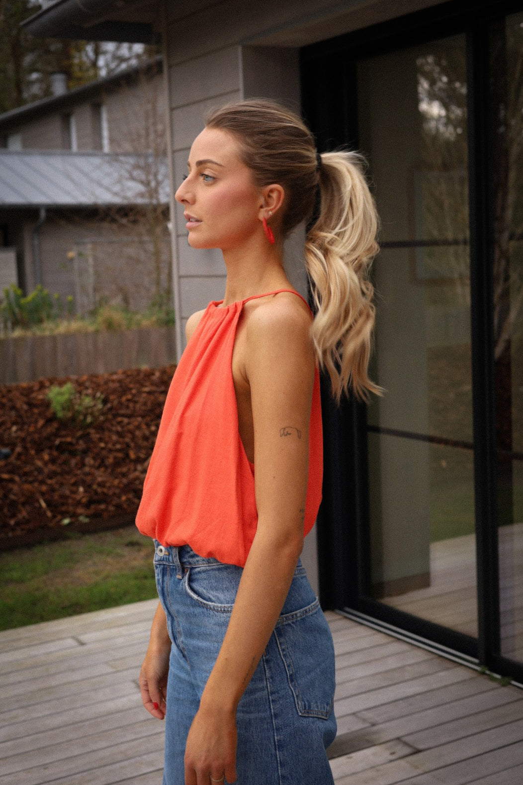 Salma orange - Top sans manches