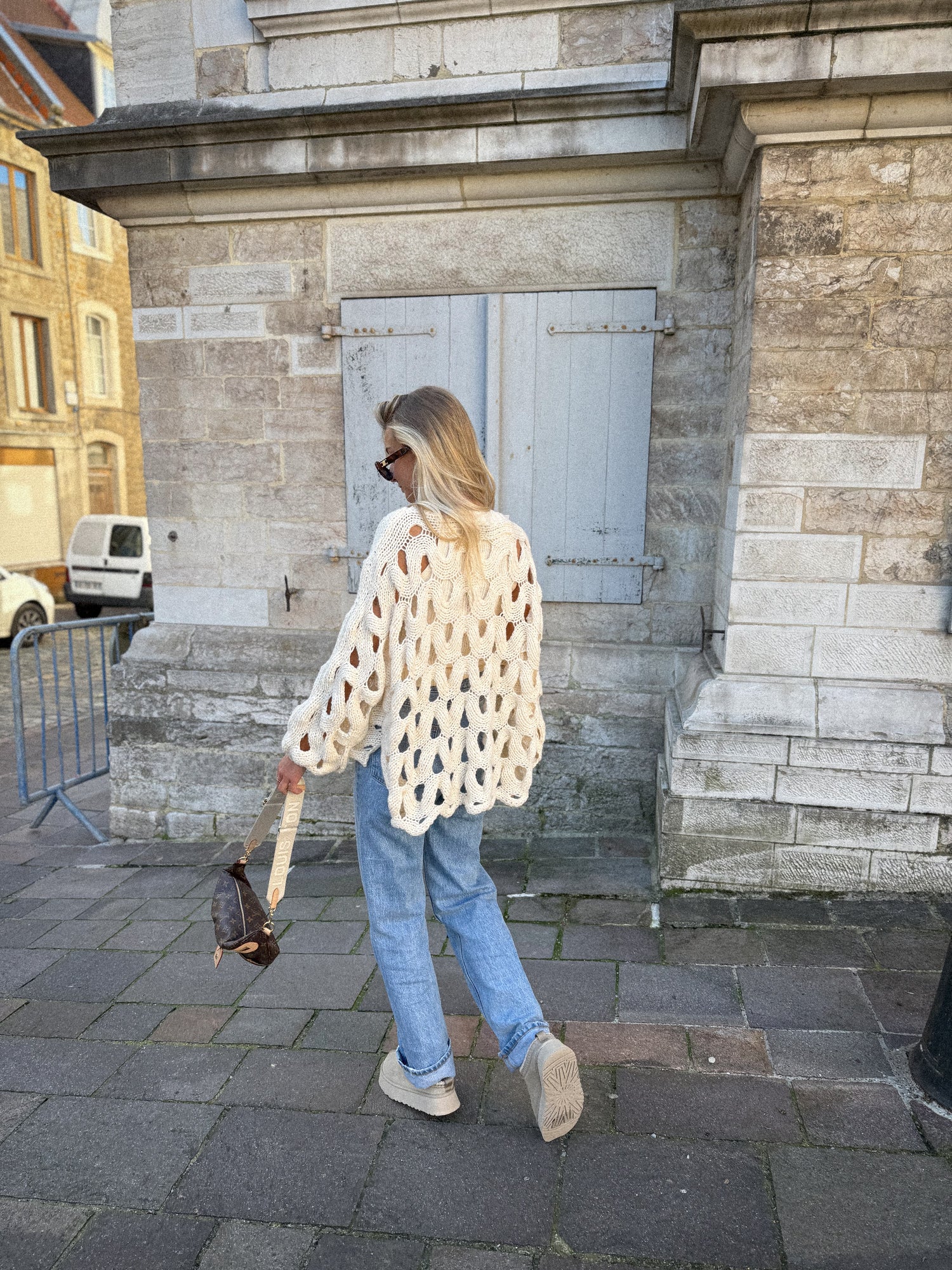 Auxence beige - Pull ajouré